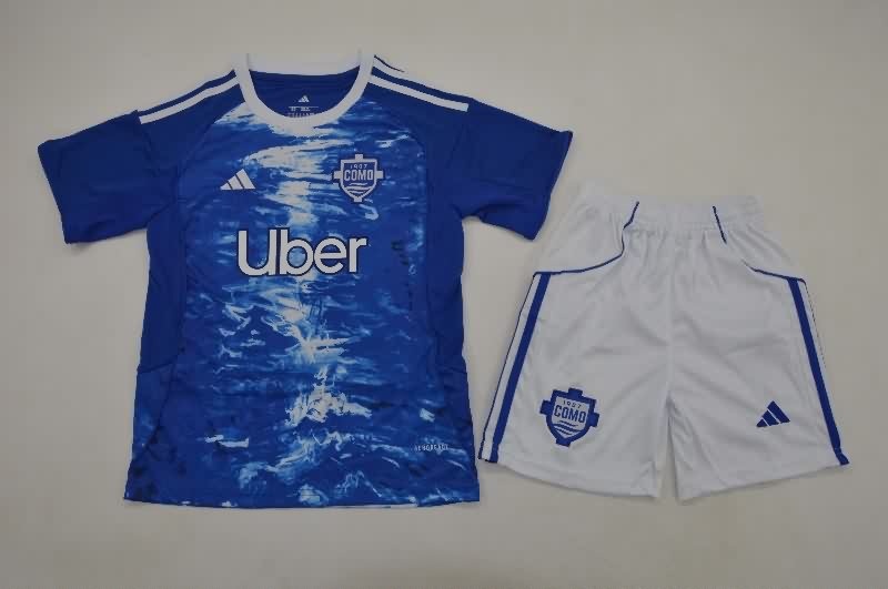 Kids Como 25/26 Home Soccer Jersey And Shorts Kids Como 25/26 Home Soccer Jersey And Shorts