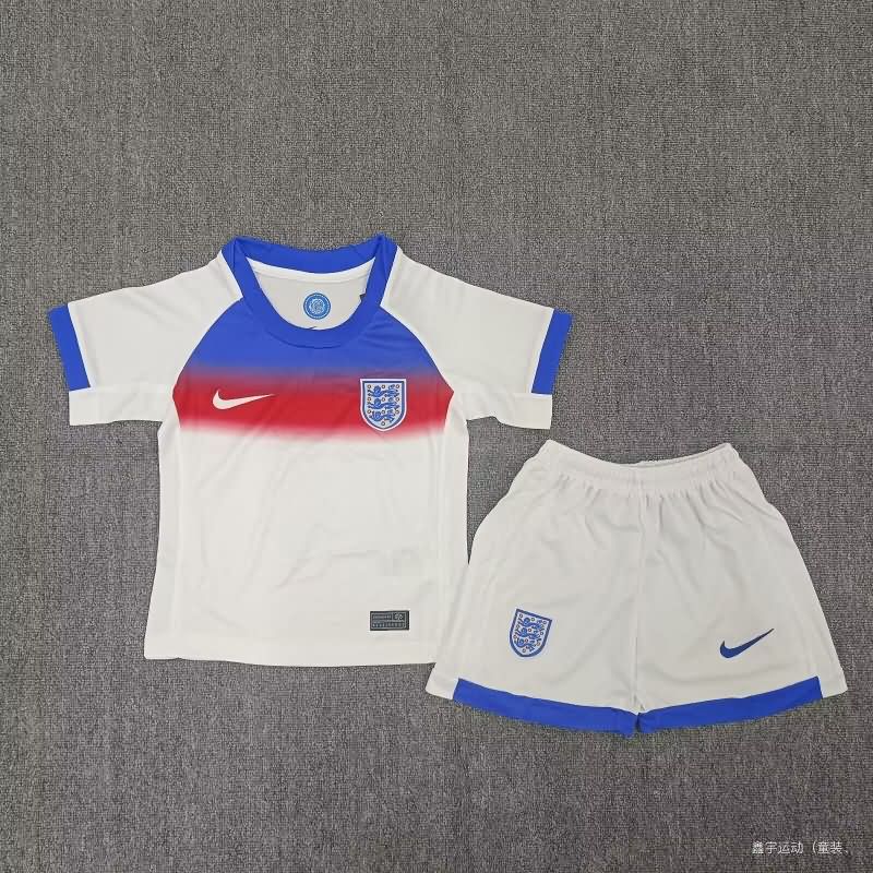 Kids England 2025 Female EURO Home Soccer Jersey And Shorts