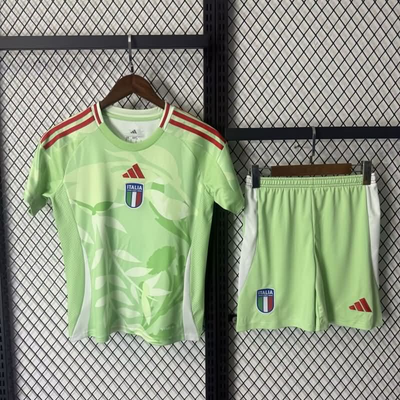 Kids Italy 2025 Female EURO Away Soccer Jersey And Shorts