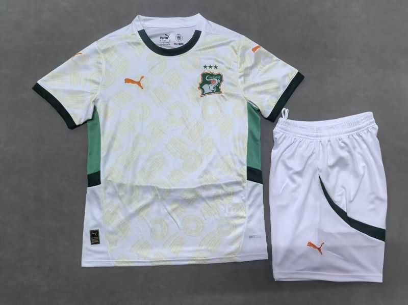 Kids Ivory 2025 Away Soccer Jersey And Shorts