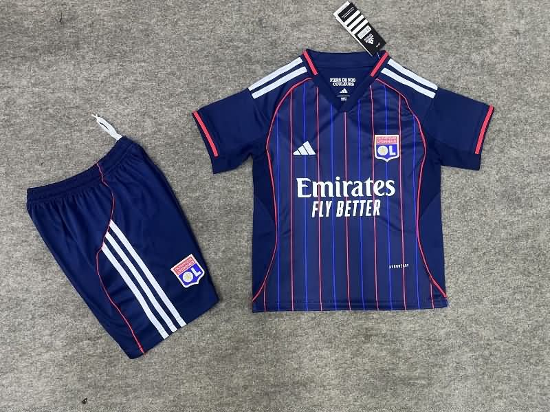 Kids Lyon 25/26 Away Soccer Jersey And Shorts Kids Lyon 25/26 Away Soccer Jersey And Shorts