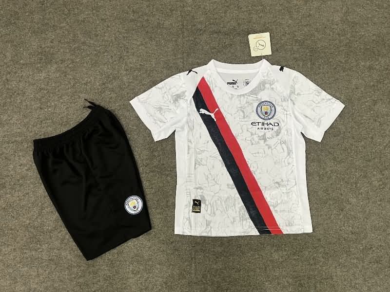 Kids Manchester City 25/26 Away Soccer Jersey And Shorts