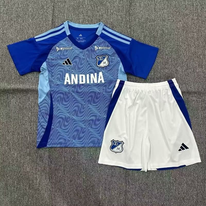 Kids Millonarios 2025 Home Soccer Jersey And Shorts