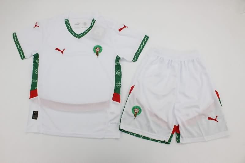 Kids Morocco 2025 Away Soccer Jersey And Shorts