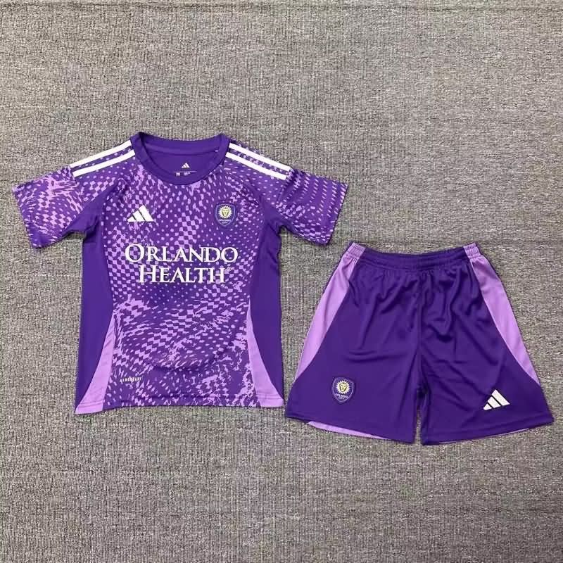 Kids Orlando City 2025 Home Soccer Jersey And Shorts