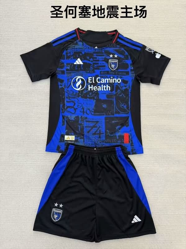 Kids San Jose Earthquakes 2025 Home Soccer Jersey And Shorts