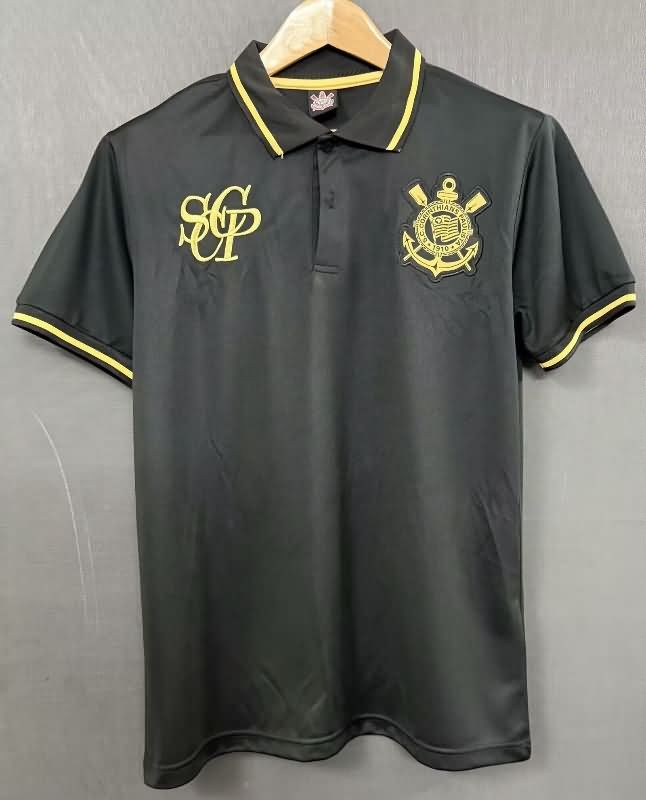 AAA Quality Corinthians 2025 Black Polo Soccer T-Shirt