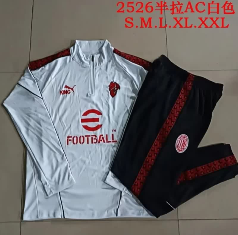 AAA Quality AC Milan 25/26 White Soccer Tracksuit 02 AAA Quality AC Milan 25/26 White Soccer Tracksuit 02