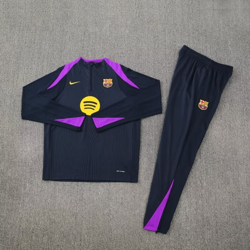 Kids AAA Quality Barcelona 25/26 Dark Blue Soccer Tracksuit 05 Kids AAA Quality Barcelona 25/26 Dark Blue Soccer Tracksuit 05
