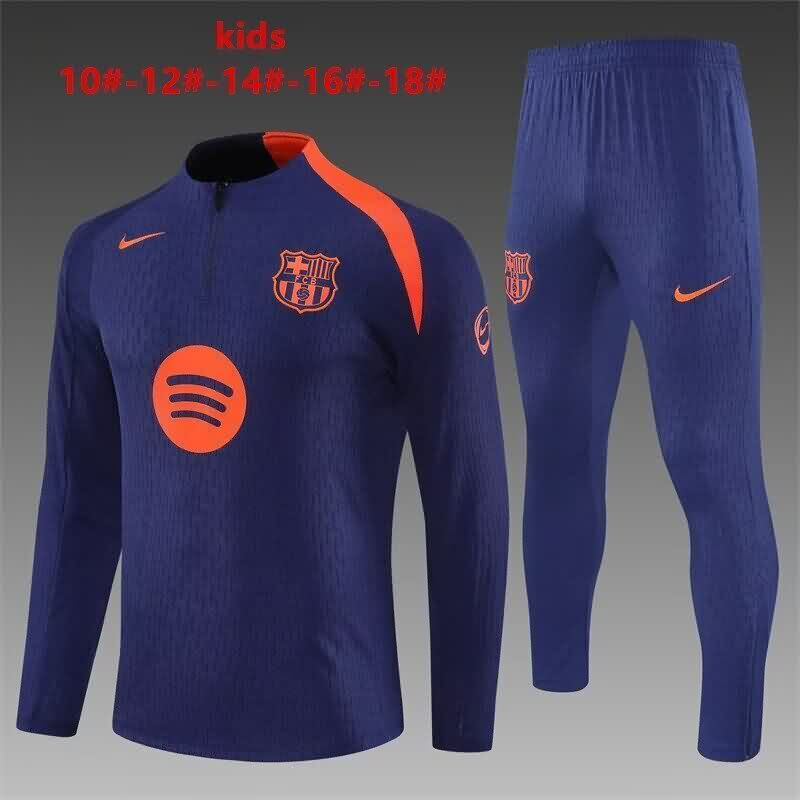 Kids AAA Quality Barcelona 25/26 Dark Blue Soccer Tracksuit 06 Kids AAA Quality Barcelona 25/26 Dark Blue Soccer Tracksuit 06