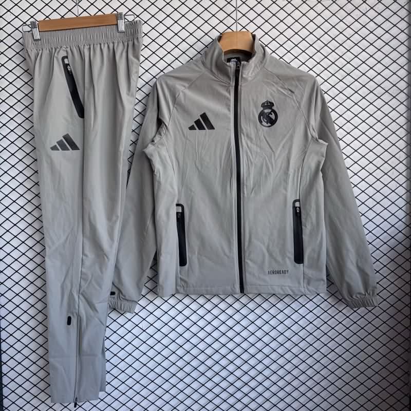 AAA Quality Real Madrid 25/26 Grey Soccer Tracksuit 06 AAA Quality Real Madrid 25/26 Grey Soccer Tracksuit 06