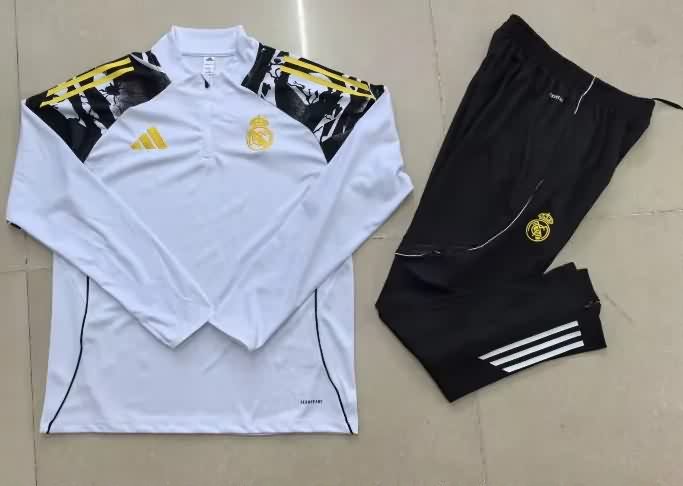 Kids AAA Quality Real Madrid 25/26 White Soccer Tracksuit 07 Kids AAA Quality Real Madrid 25/26 White Soccer Tracksuit 07