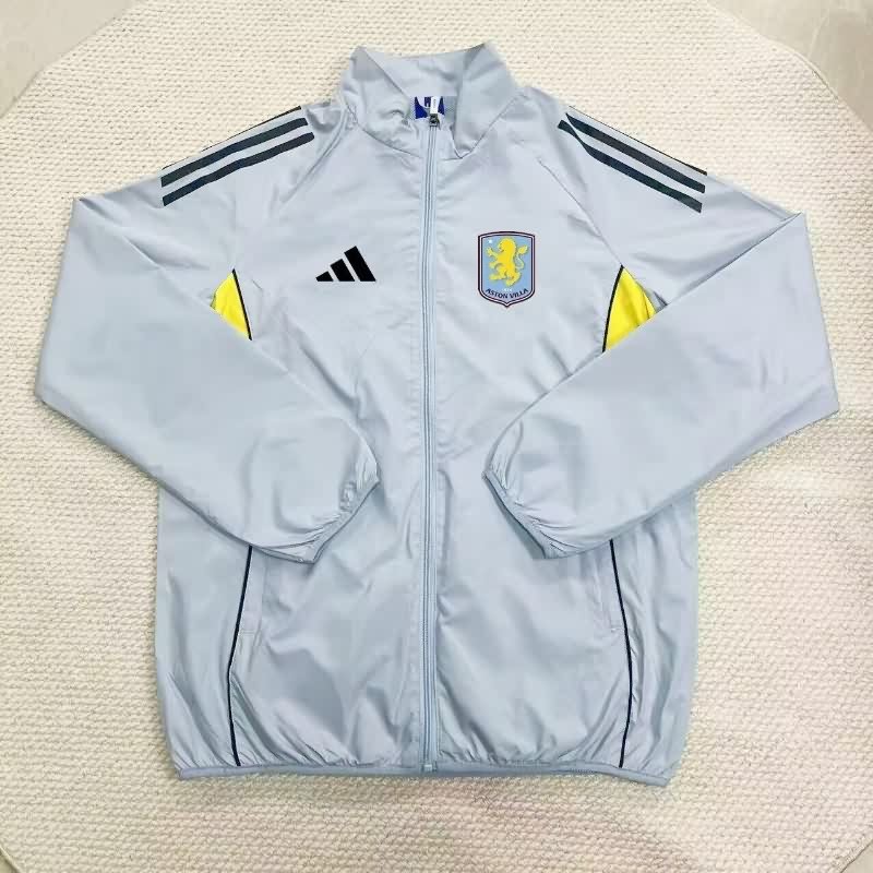 AAA Quality Aston Villa 25/26 Grey Soccer Windbreaker AAA Quality Aston Villa 25/26 Grey Soccer Windbreaker