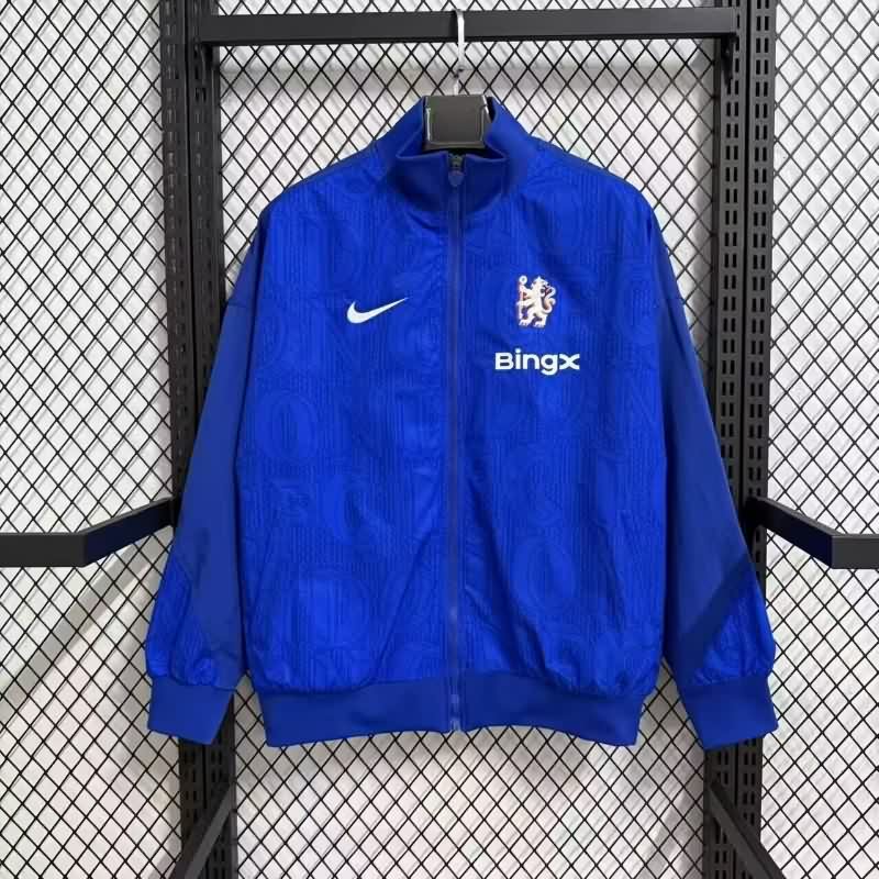 AAA Quality Chelsea 25/26 Blue Soccer Windbreaker 02 AAA Quality Chelsea 25/26 Blue Soccer Windbreaker 02