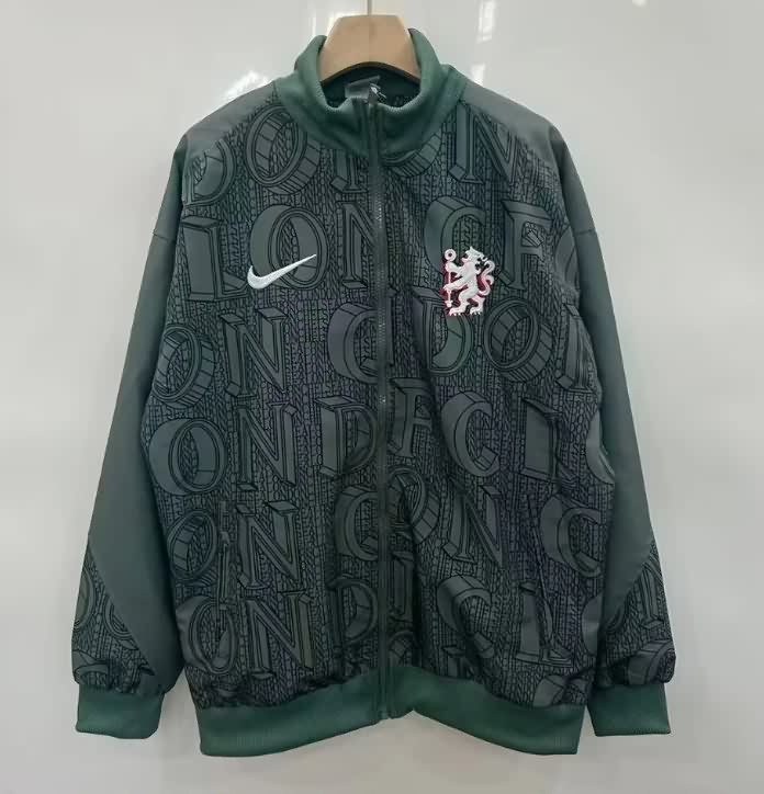 AAA Quality Chelsea 25/26 Dark Green Soccer Windbreaker AAA Quality Chelsea 25/26 Dark Green Soccer Windbreaker