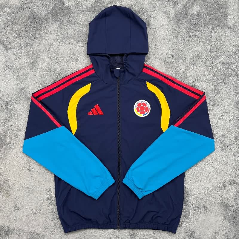 AAA Quality Colombia 2026 Dark Blue Soccer Windbreaker AAA Quality Colombia 2026 Dark Blue Soccer Windbreaker