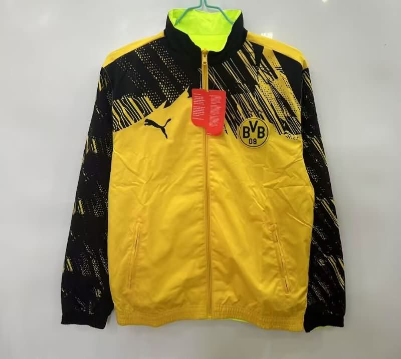 AAA Quality Dortmund 25/26 Yellow Green Reversible Soccer Windbreaker AAA Quality Dortmund 25/26 Yellow Green Reversible Soccer Windbreaker
