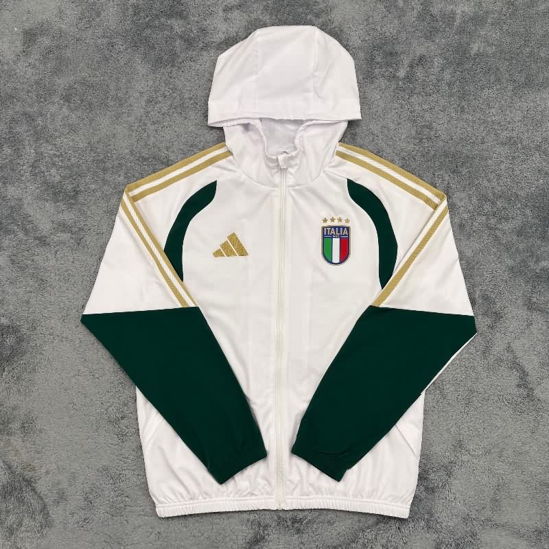 AAA Quality Italy 2026 White Soccer Windbreaker AAA Quality Italy 2026 White Soccer Windbreaker