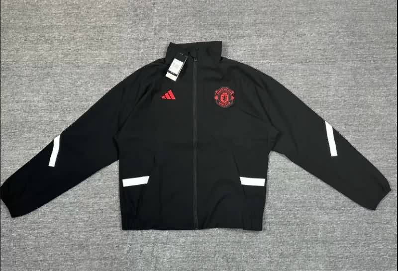 AAA Quality Manchester United 25/26 Black Soccer Windbreaker 04 AAA Quality Manchester United 25/26 Black Soccer Windbreaker 04