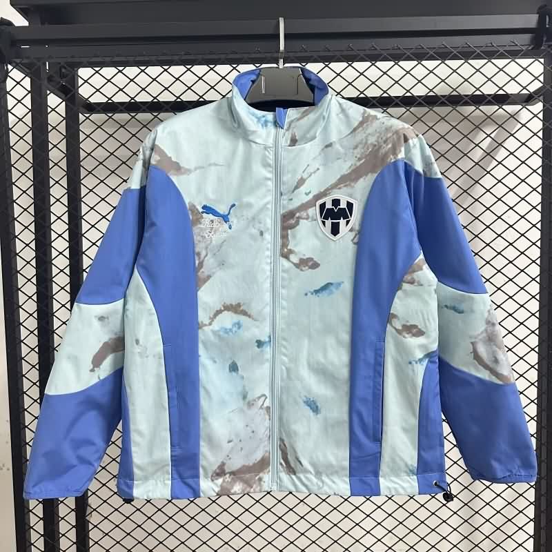 AAA Quality Monterrey 25/26 Blue White Reversible Soccer Windbreaker AAA Quality Monterrey 25/26 Blue White Reversible Soccer Windbreaker