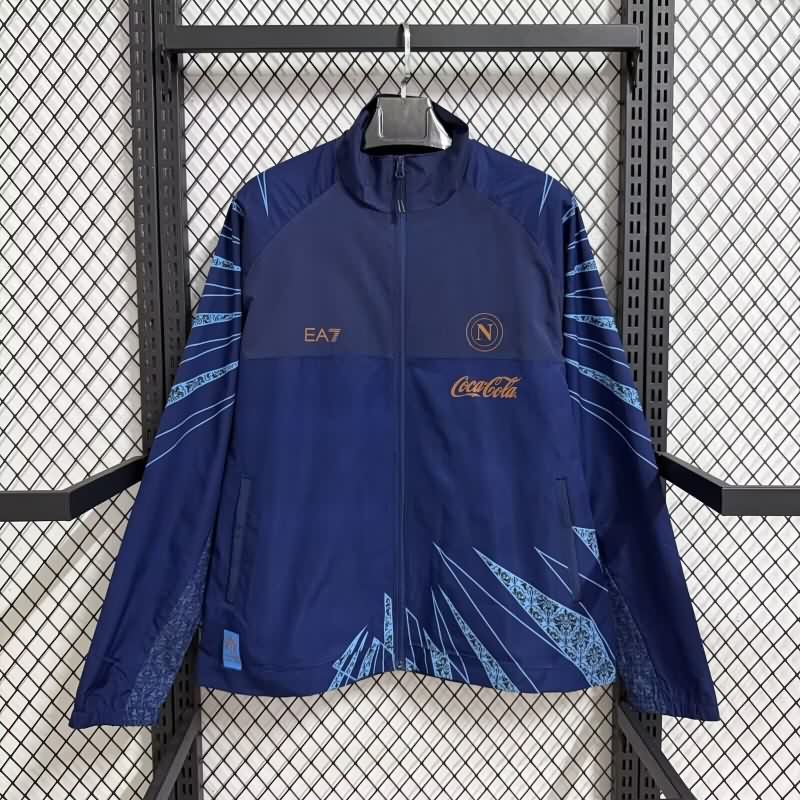 AAA Quality Napoli 25/26 Dark Blue Soccer Windbreaker AAA Quality Napoli 25/26 Dark Blue Soccer Windbreaker