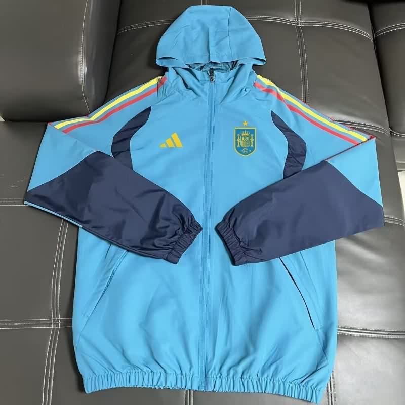 AAA Quality Spain 2026 Blue Soccer Windbreaker AAA Quality Spain 2026 Blue Soccer Windbreaker