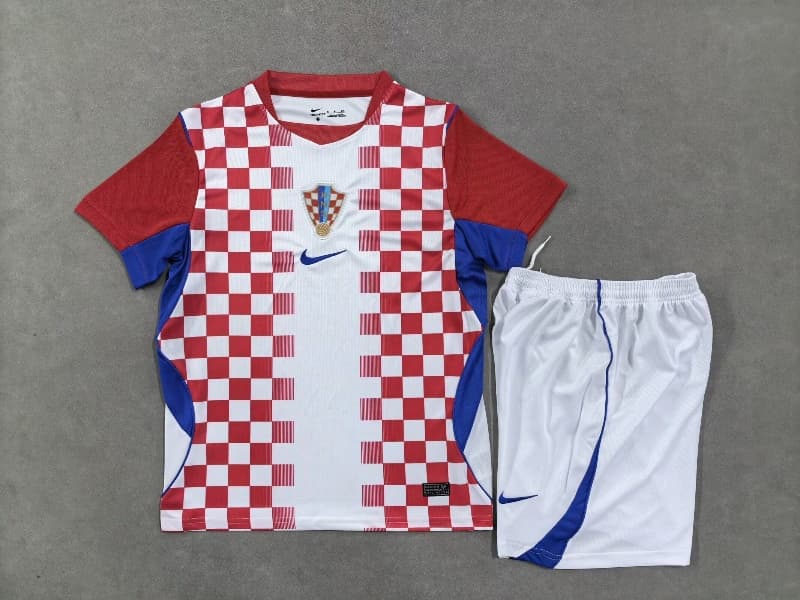 Kids Croatia 2026 World Cup Home Soccer Jersey And Shorts Kids Croatia 2026 World Cup Home Soccer Jersey And Shorts