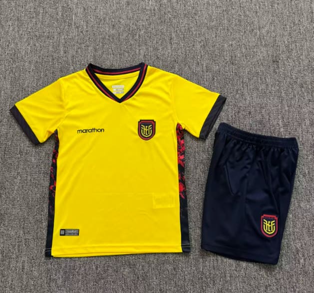 Kids Ecuador 2026 Home Soccer Jersey And Shorts Kids Ecuador 2026 Home Soccer Jersey And Shorts