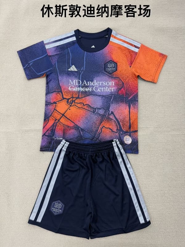 Kids Houston Dynamo 2026 Away Soccer Jersey And Shorts Kids Houston Dynamo 2026 Away Soccer Jersey And Shorts