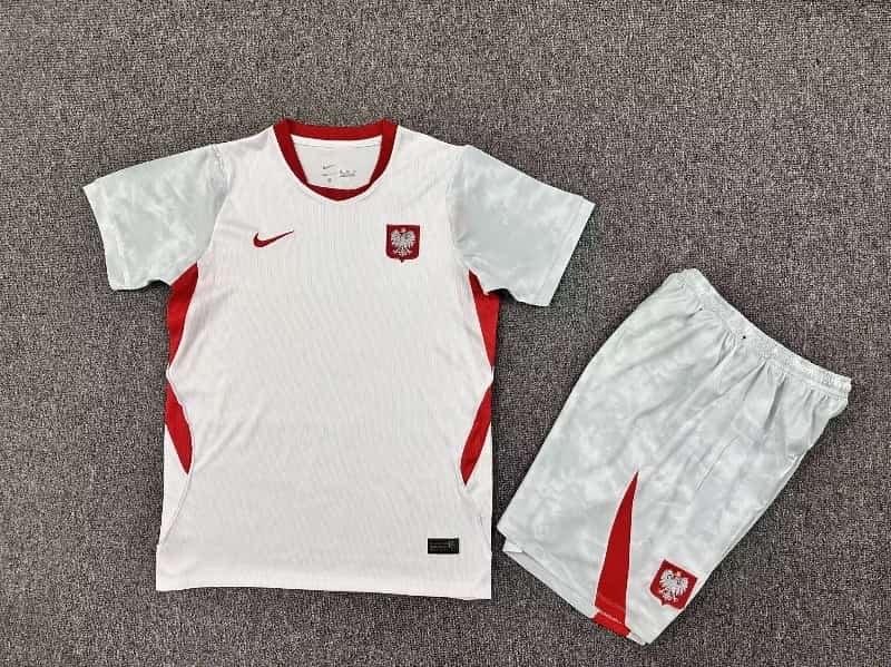 Kids Poland 2026 Home Soccer Jersey And Shorts Kids Poland 2026 Home Soccer Jersey And Shorts