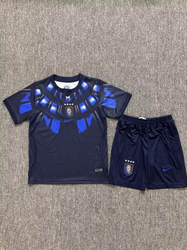 Kids Uruguay 2026 Away Soccer Jersey And Shorts Kids Uruguay 2026 Away Soccer Jersey And Shorts