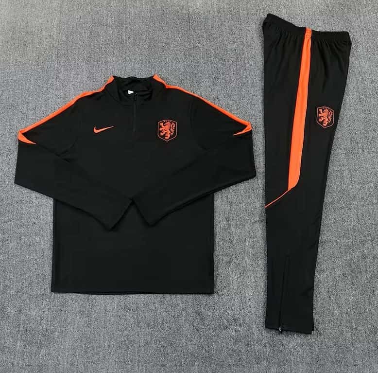 AAA Quality Netherlands 2026 Black Soccer Tracksuit AAA Quality Netherlands 2026 Black Soccer Tracksuit