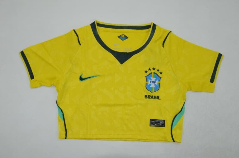 AAA Quality Brazil 2026 Home Women Cropped Soccer Jersey AAA Quality Brazil 2026 Home Women Cropped Soccer Jersey