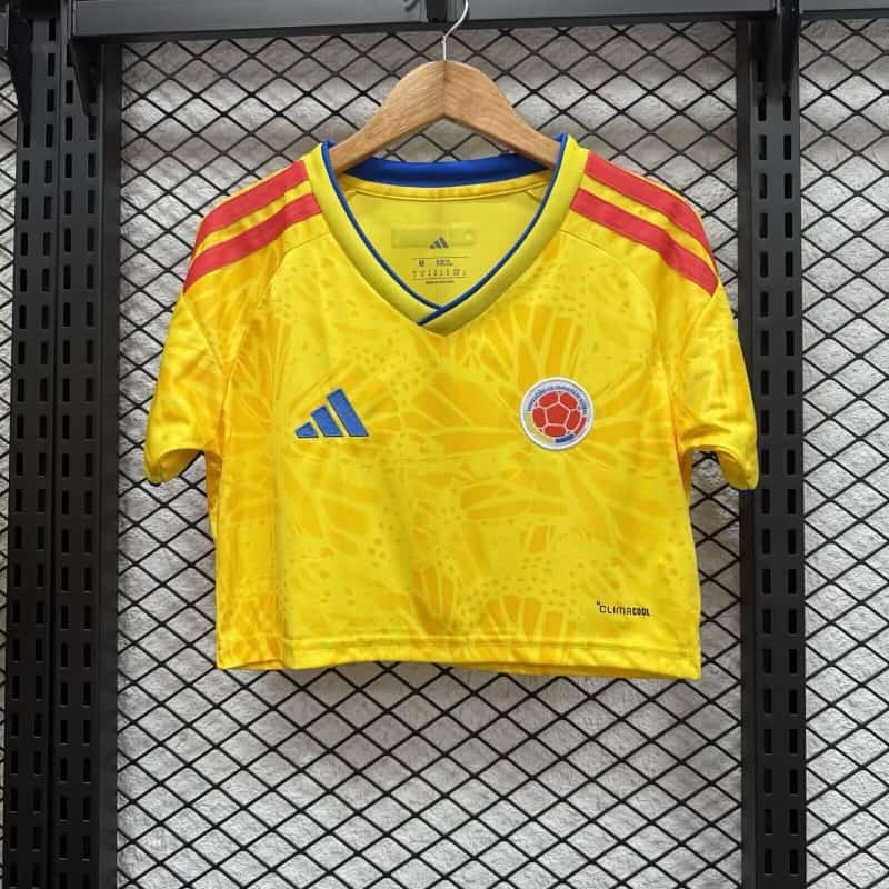 AAA Quality Columbia 2026 World Cup Home Women Cropped Soccer Jersey AAA Quality Columbia 2026 World Cup Home Women Cropped Soccer Jersey