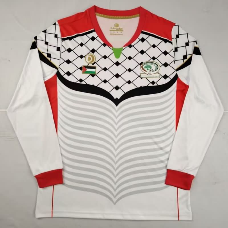 AAA Quality Palestine 2025 White Long Sleeve Soccer Jersey AAA Quality Palestine 2025 White Long Sleeve Soccer Jersey