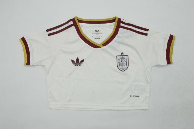 AAA Quality Spain 2026 World Cup Away Women Cropped Soccer Jersey AAA Quality Spain 2026 World Cup Away Women Cropped Soccer Jersey