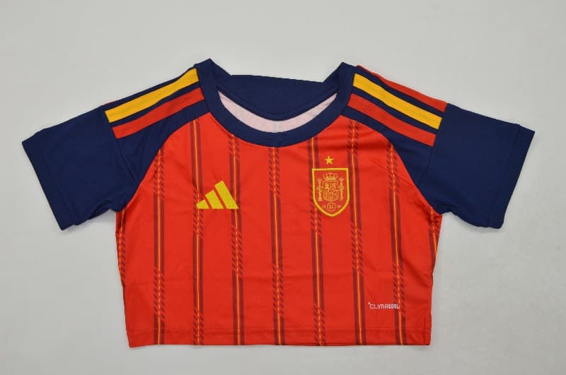 AAA Quality Spain 2026 World Cup Home Women Cropped Soccer Jersey AAA Quality Spain 2026 World Cup Home Women Cropped Soccer Jersey