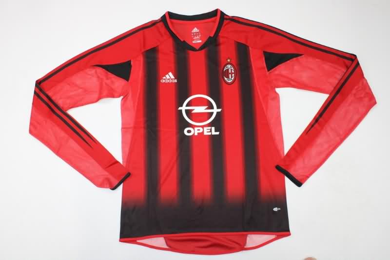AAA Quality AC Milan 2004/05 Home Long Sleeve Retro Soccer Jersey