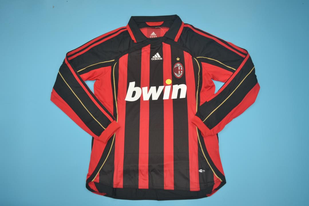 AAA Quality AC Milan 2006/07 Home Long Sleeve Retro Soccer Jersey