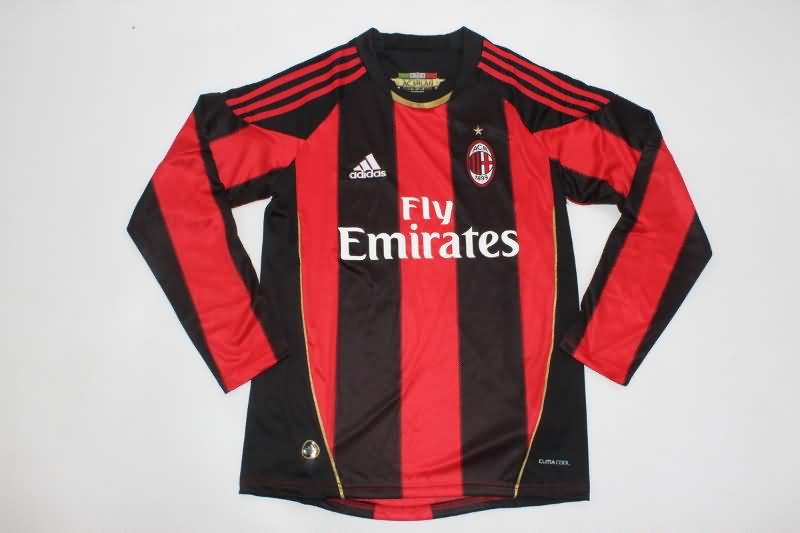 AAA Quality AC Milan 2010/11 Home Long Sleeve Retro Soccer Jersey