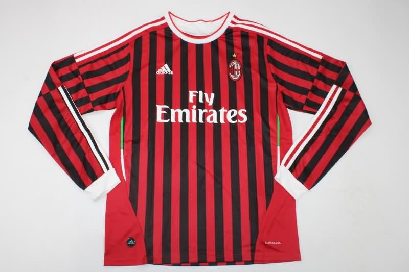 AAA Quality AC Milan 2011/12 Home Retro Long Sleeve Soccer Jersey
