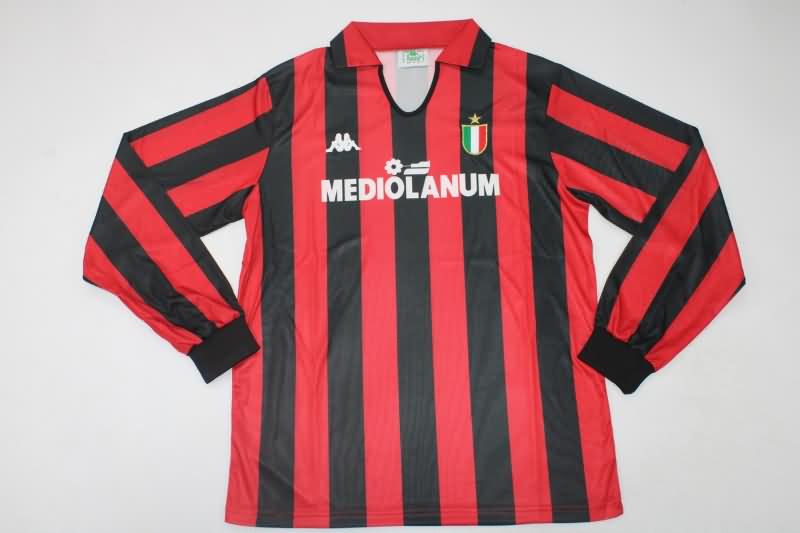 AAA Quality AC Milan 1988/89 Home Long Sleeve Retro Soccer Jersey
