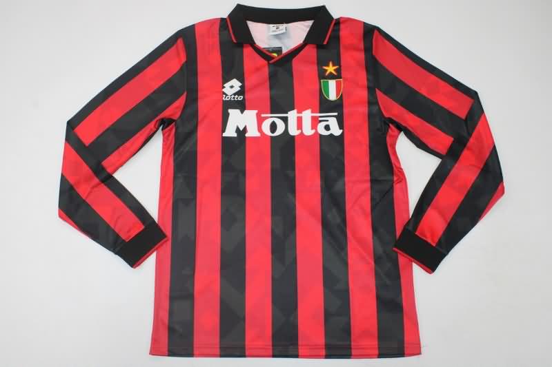 AAA Quality AC Milan 1993/94 Home Long Sleeve Retro Soccer Jersey
