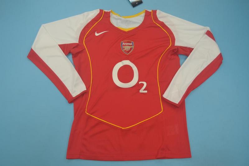 AAA Quality Arsenal 2004/05 Home Long Sleeve Retro Soccer Jersey