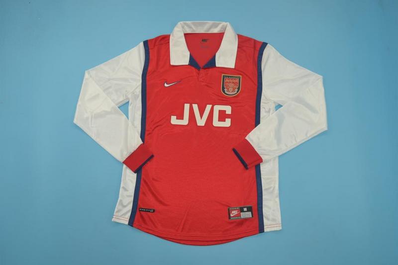 AAA Quality Arsenal 1998/99 Home Long Sleeve Retro Soccer Jersey