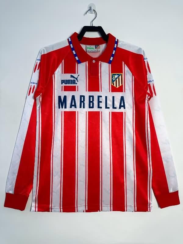 AAA Quality Atletico Madrid 1994/95 Home Long Sleeve Retro Soccer Jersey