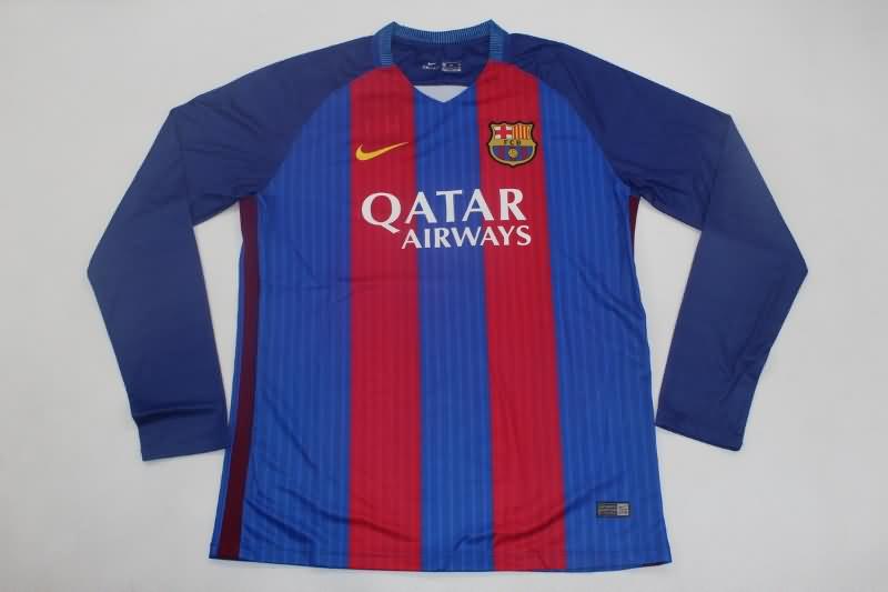AAA Quality Barcelona 2016/17 Home Long Sleeve Retro Soccer Jersey