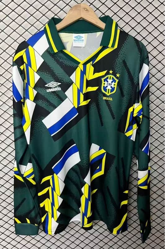 AAA Quality Brazil 1994 Goalkeeper Green Retro Long Soccer Jersey AAA Quality Brazil 1994 Goalkeeper Green Retro Long Soccer Jersey