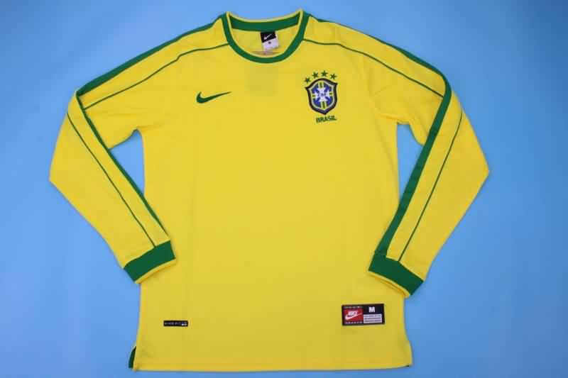 AAA Quality Brazil 1998 Home Long Slevee Retro Soccer Jersey
