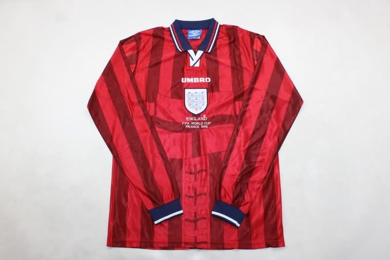 AAA Quality England 1998 Away Long Sleeve Retro Soccer Jersey